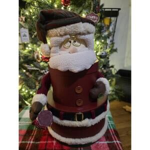 Vintage Santa 3 tier Stacking Nesting Round Boxes 16". Christmas Collectible